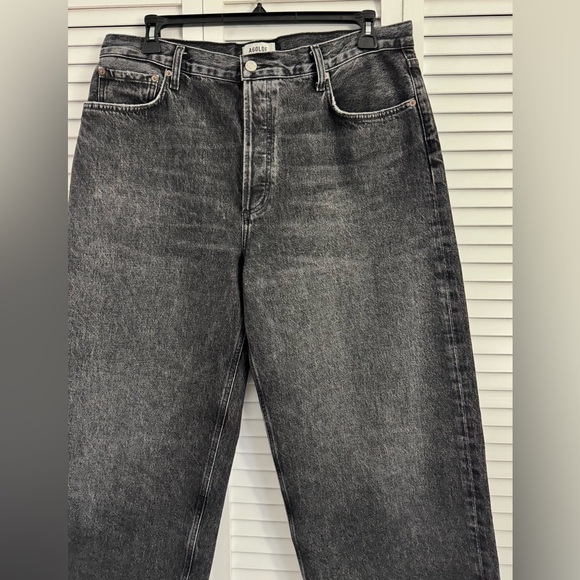 Agolde Wide Leg Baggy Jeans Black Denim Women’s 32х30 12 Opening - Picture 4 of 15